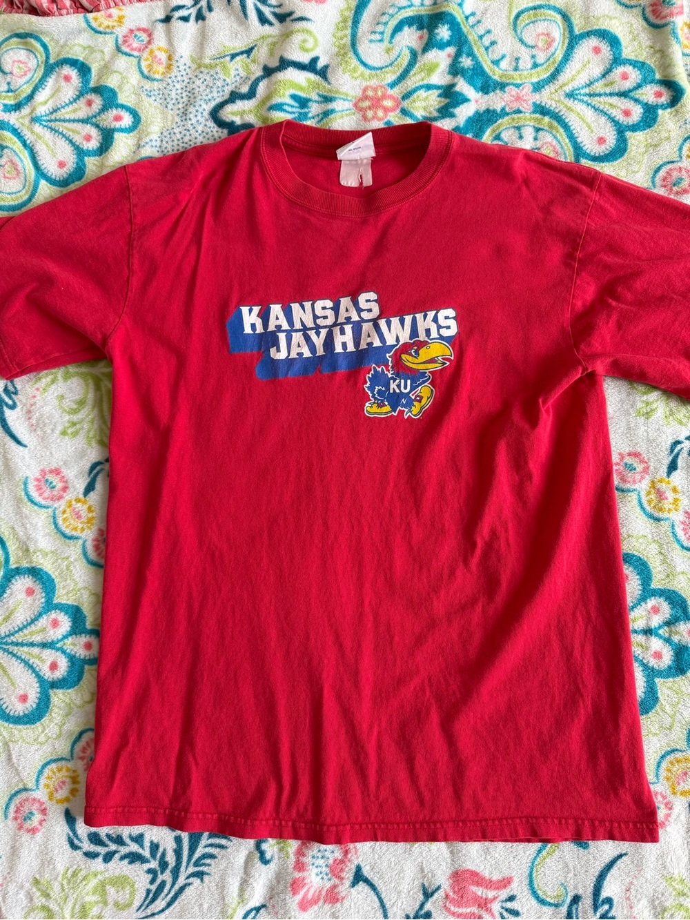 Champion Red Kansas Jayhawks Graphic Short Sleeve Tee